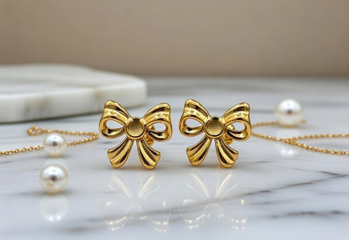 Golden Bow Earrings