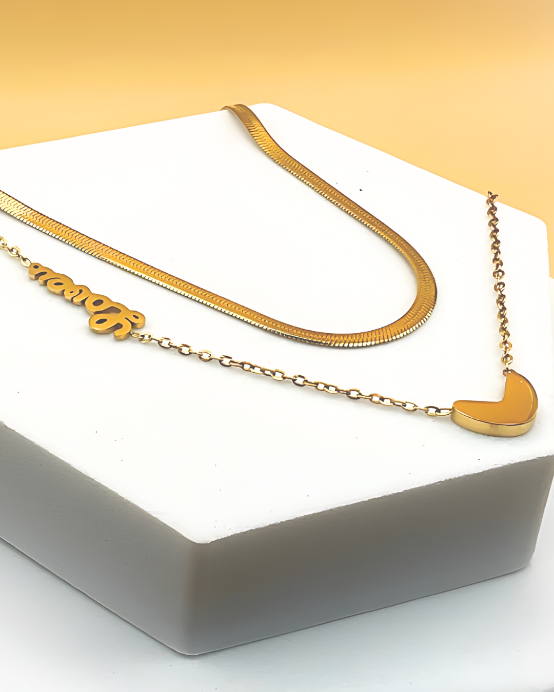 Golden Heart Duo Necklace