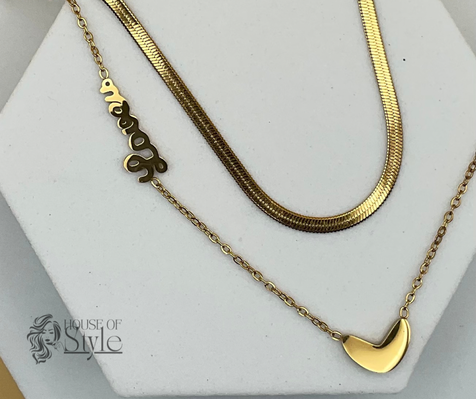 Golden Heart Duo Necklace