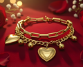 Golden Heart Stainless Steel Armband