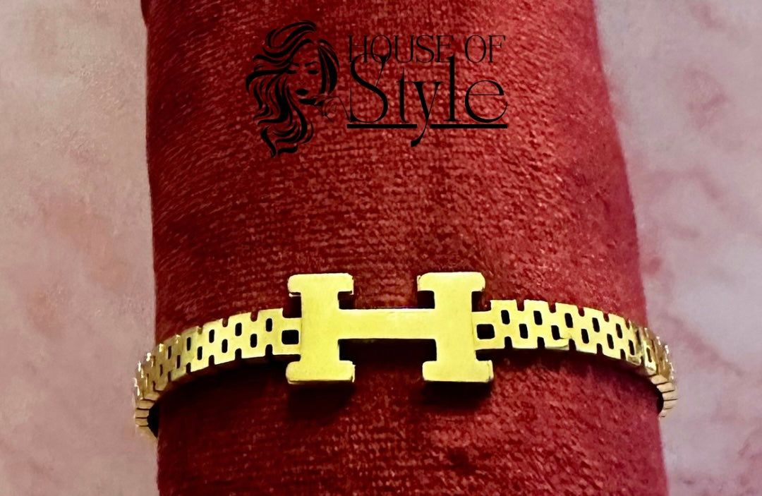 Gouden Letterarmband “H”