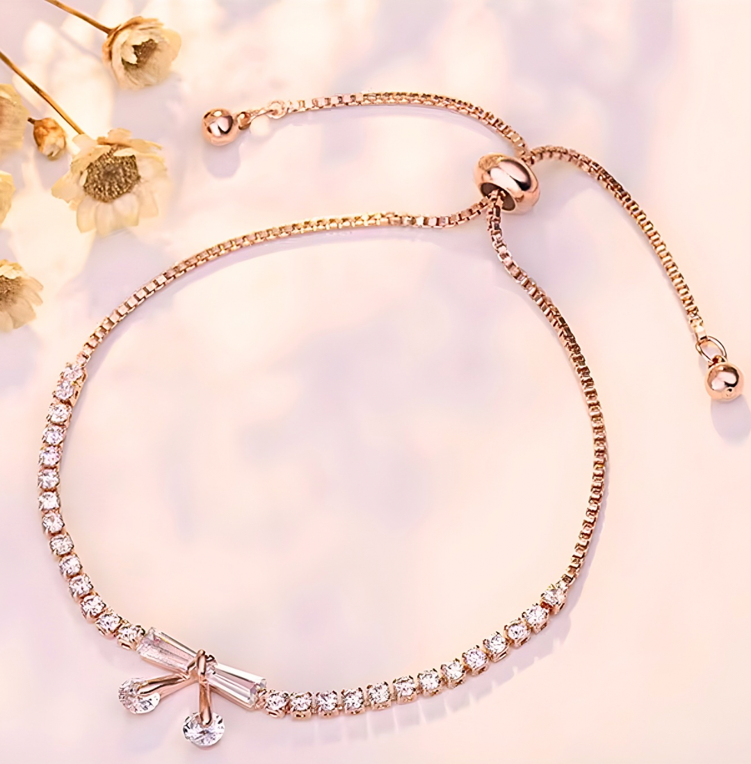 Rosé bow bracelet