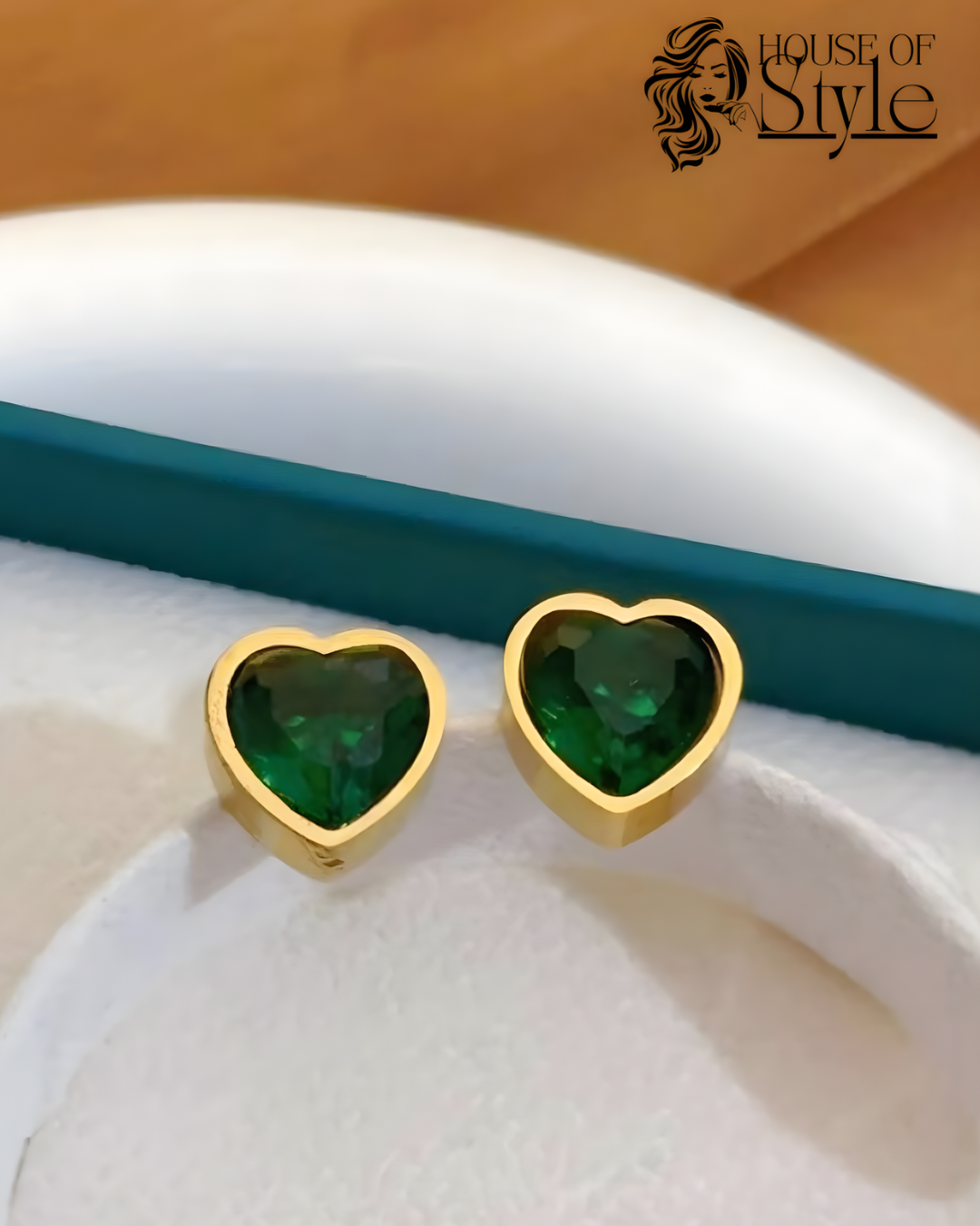 Big Green Heart Stud