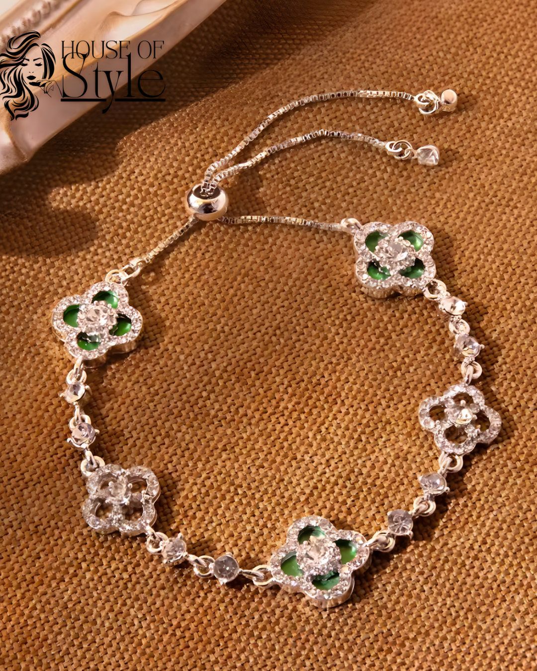 Bling Clover Silver/Green