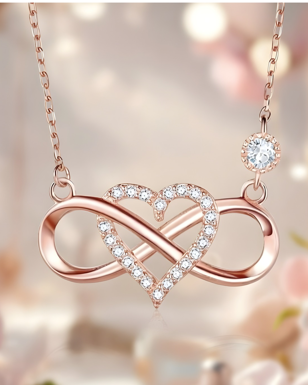 Infinity rosé necklace